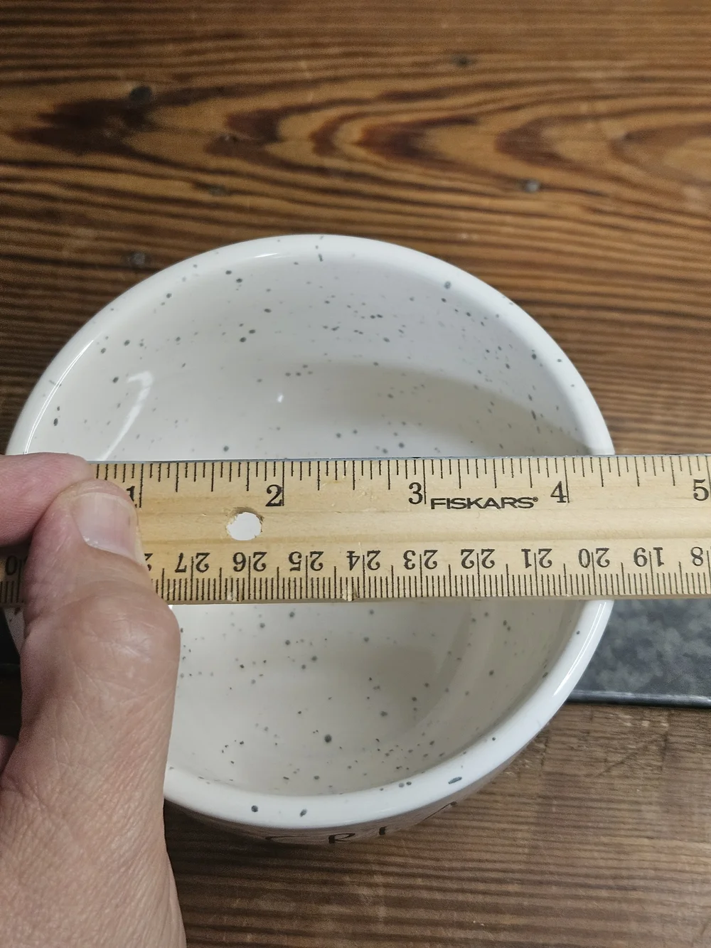 Rae Dunn White Speckled 'ICE CREAM' Ceramic Bowl